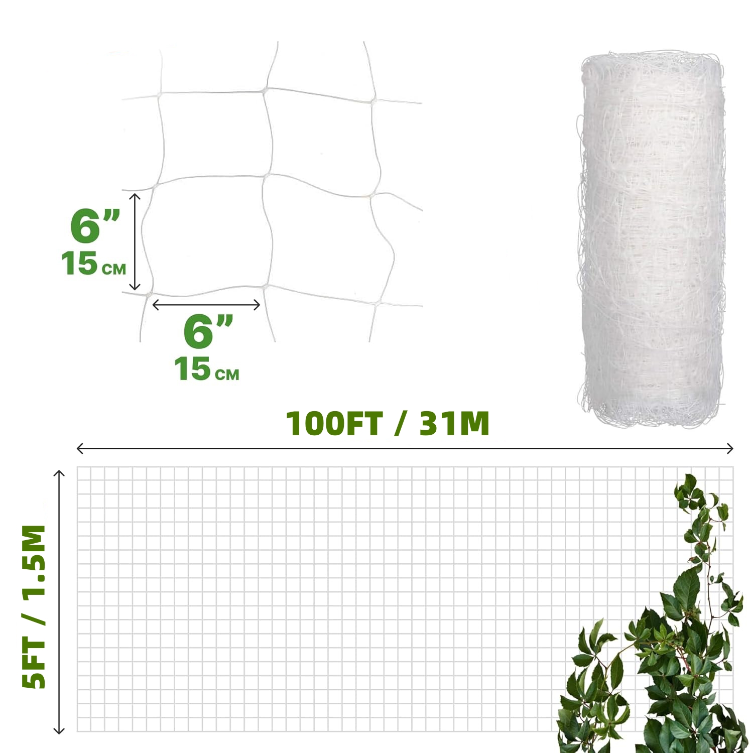 Plastic Trellis Netting 4x100f - Agriculture Vertical Farming ulasan dan harga